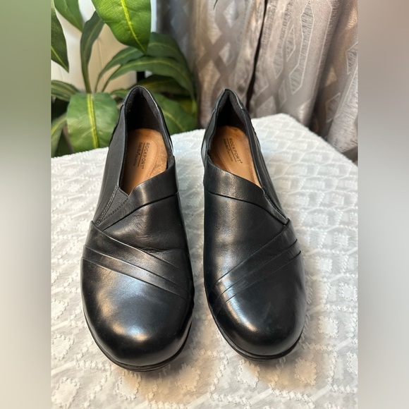 Rockport Cobb Hill Adele Black Leather Women’s Tailored Slip On Shoes Size 11M - Picture 3 of 11